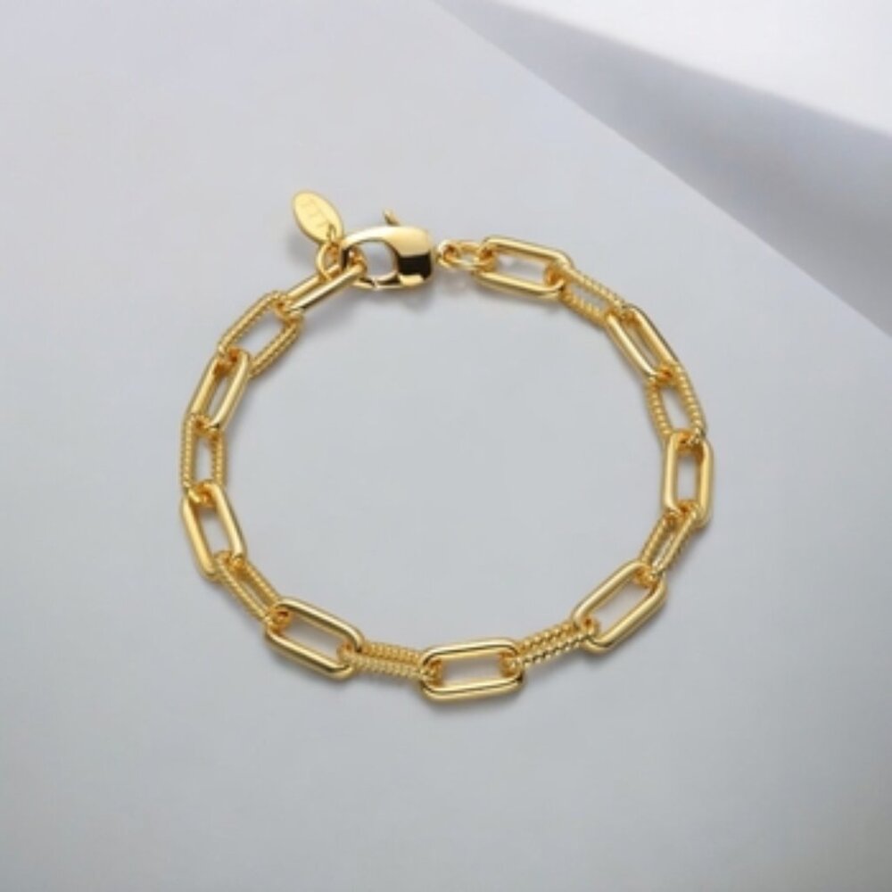 Paperclip Chain Link Minimalist Hypoallergenic Lobster Claw Bracelet